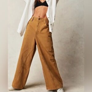 Free people chill vibes dropped wide leg jeans